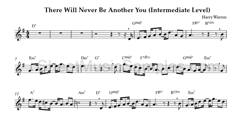 There Will Never Be Another You (Intermediate Level)