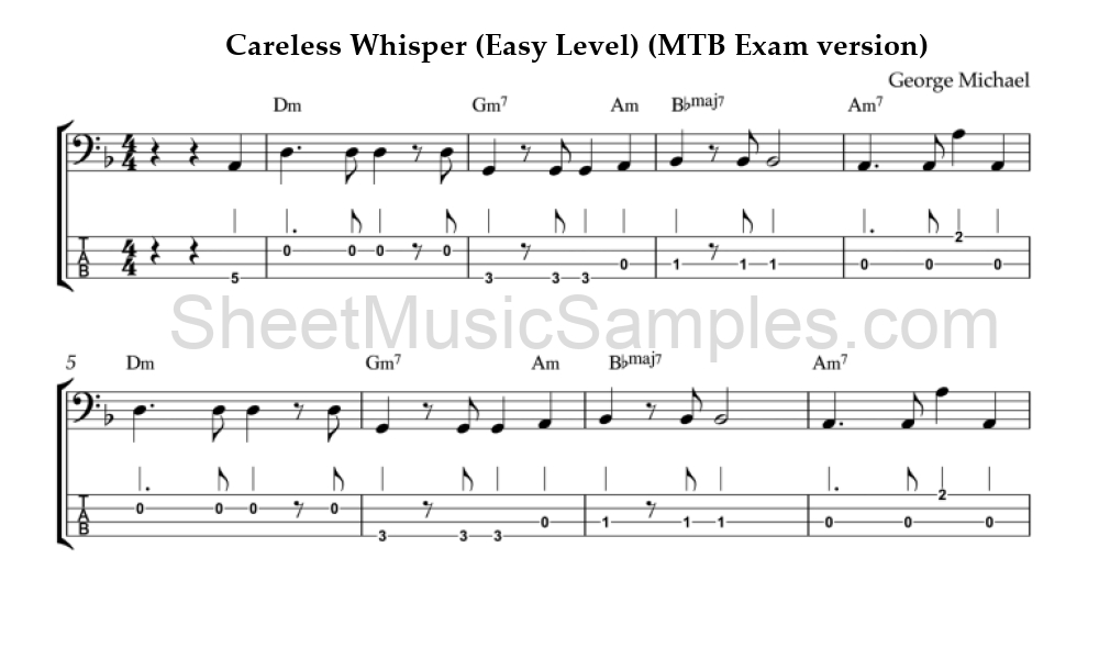 Careless Whisper (Easy Level) (MTB Exam version)