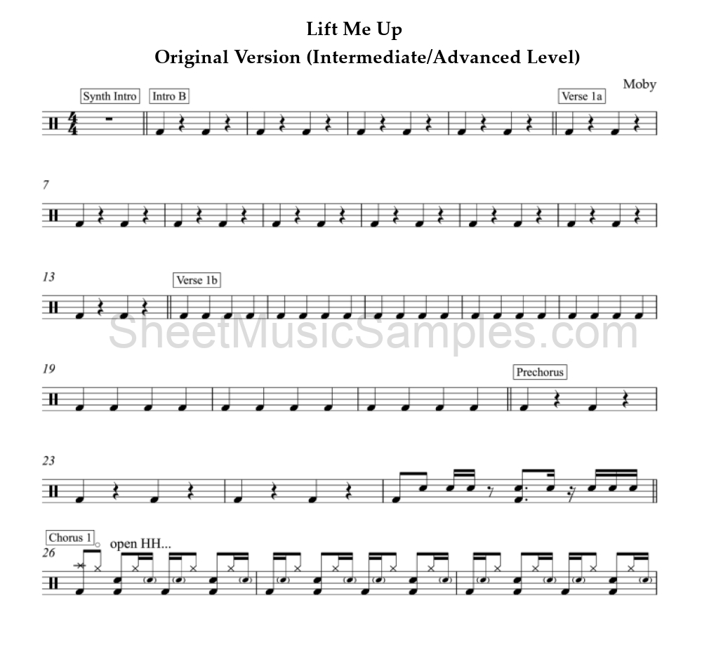 Lift Me Up - Original Version (Intermediate/Advanced Level)