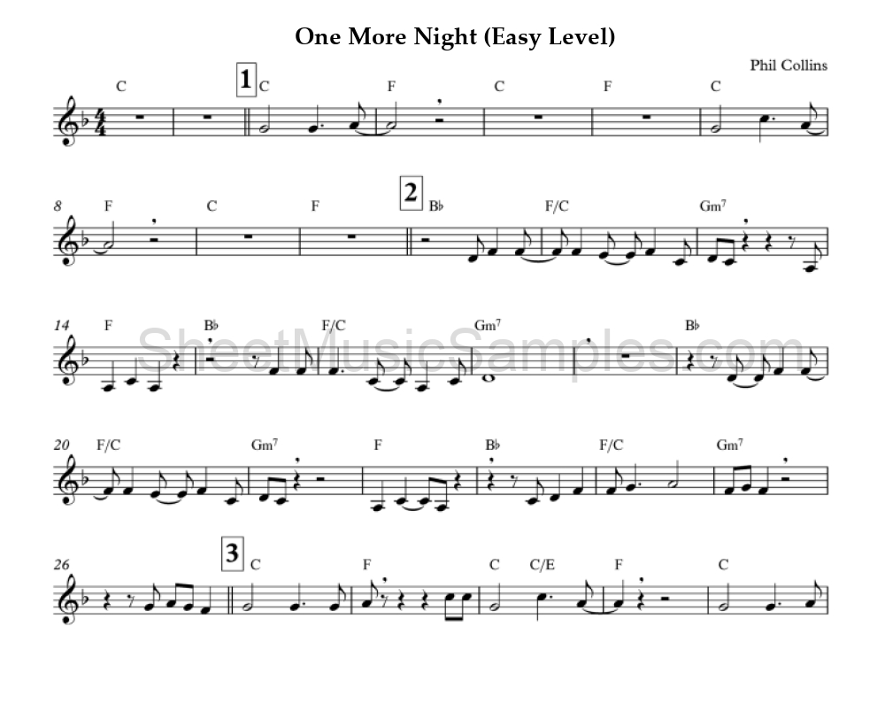 One More Night (Easy Level)