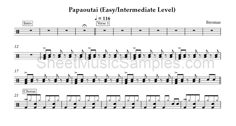 Papaoutai (Easy/Intermediate Level)