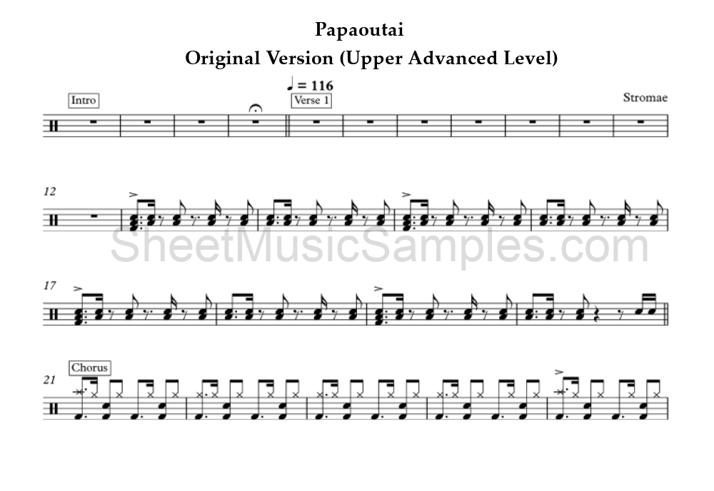 Papaoutai - Original Version (Upper Advanced Level)