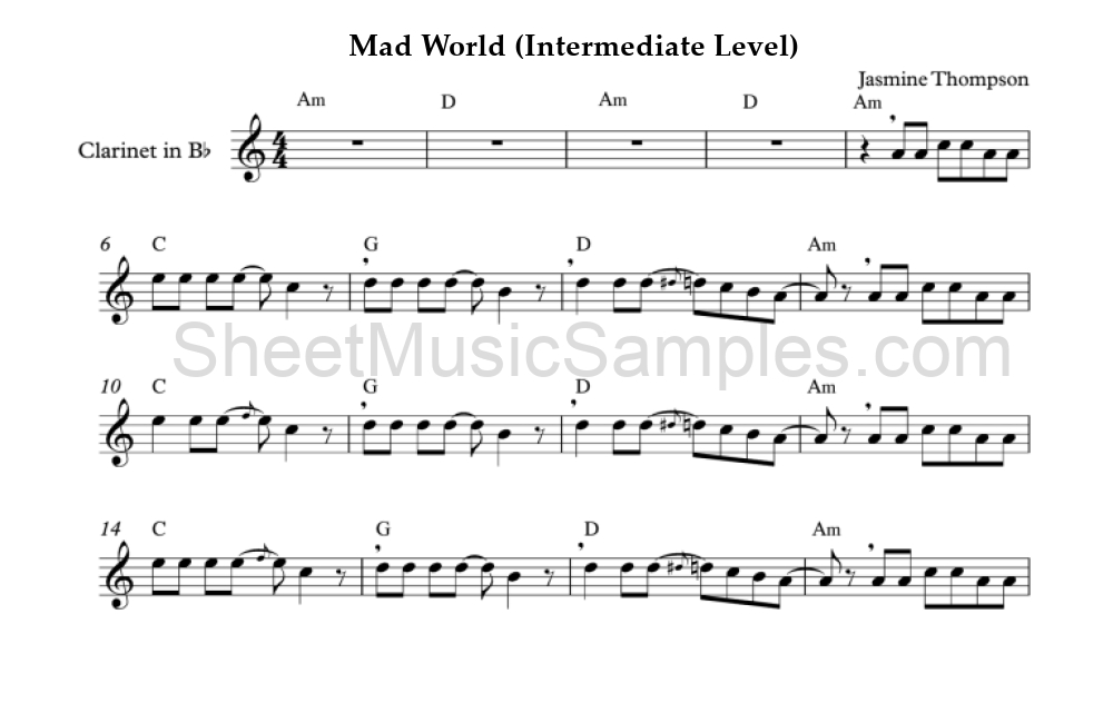 Mad World (Intermediate Level)