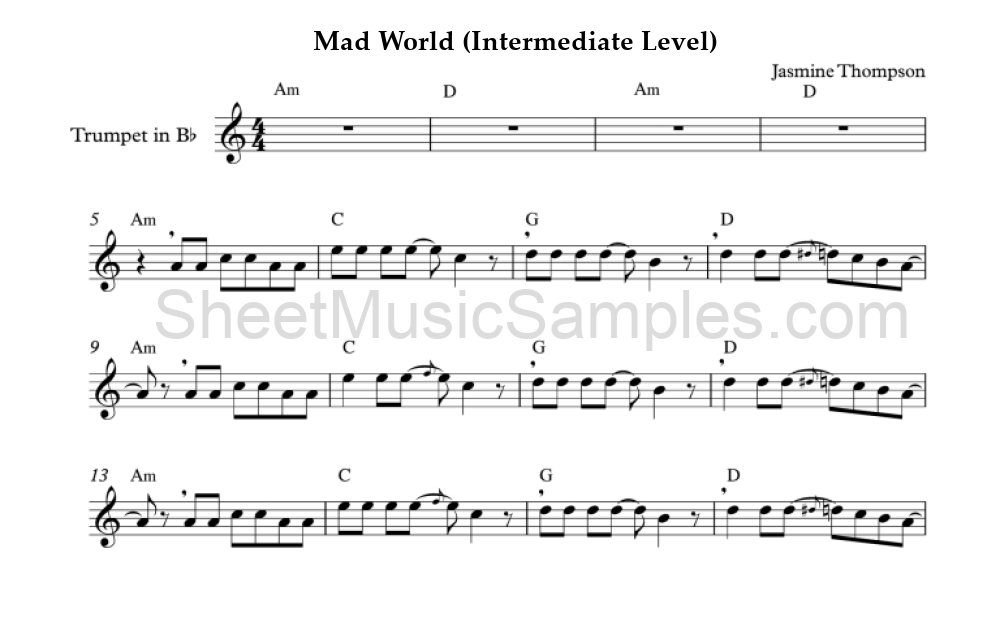 Mad World (Intermediate Level)