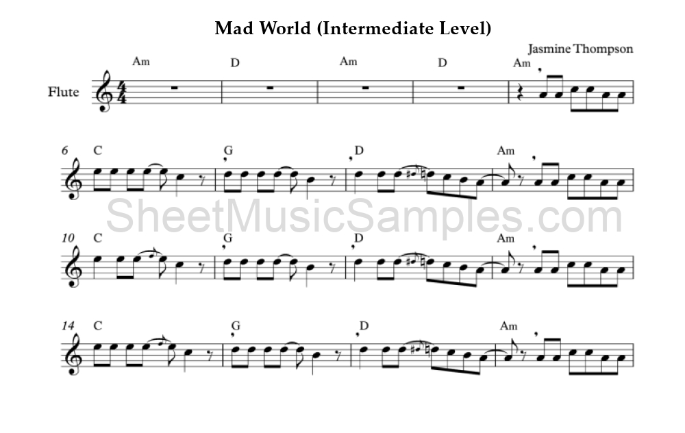 Mad World (Intermediate Level)