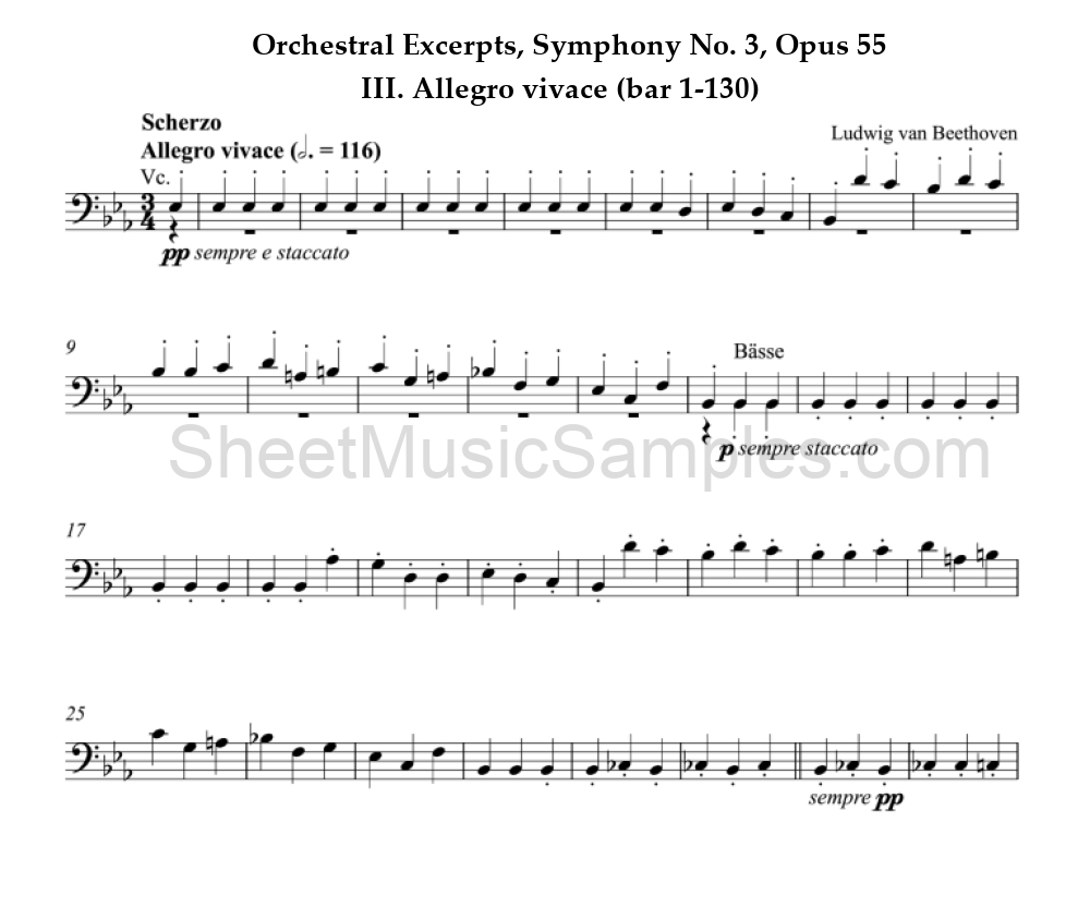 Orchestral Excerpts, Symphony No. 3, Opus 55 - III. Allegro vivace (bar 1-130)