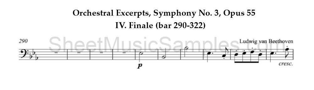 Orchestral Excerpts, Symphony No. 3, Opus 55 - IV. Finale (bar 290-322)