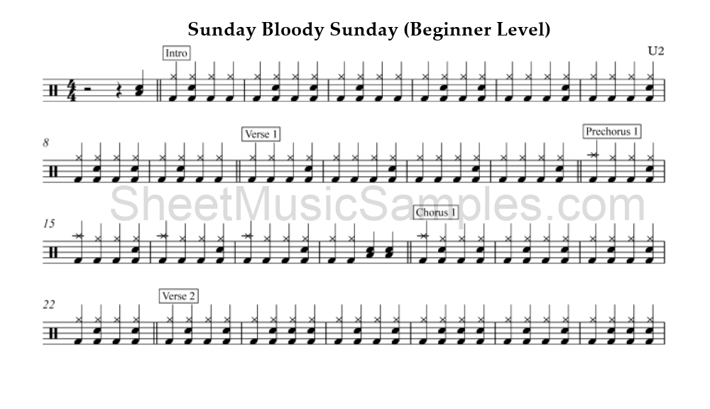 Sunday Bloody Sunday (Beginner Level)