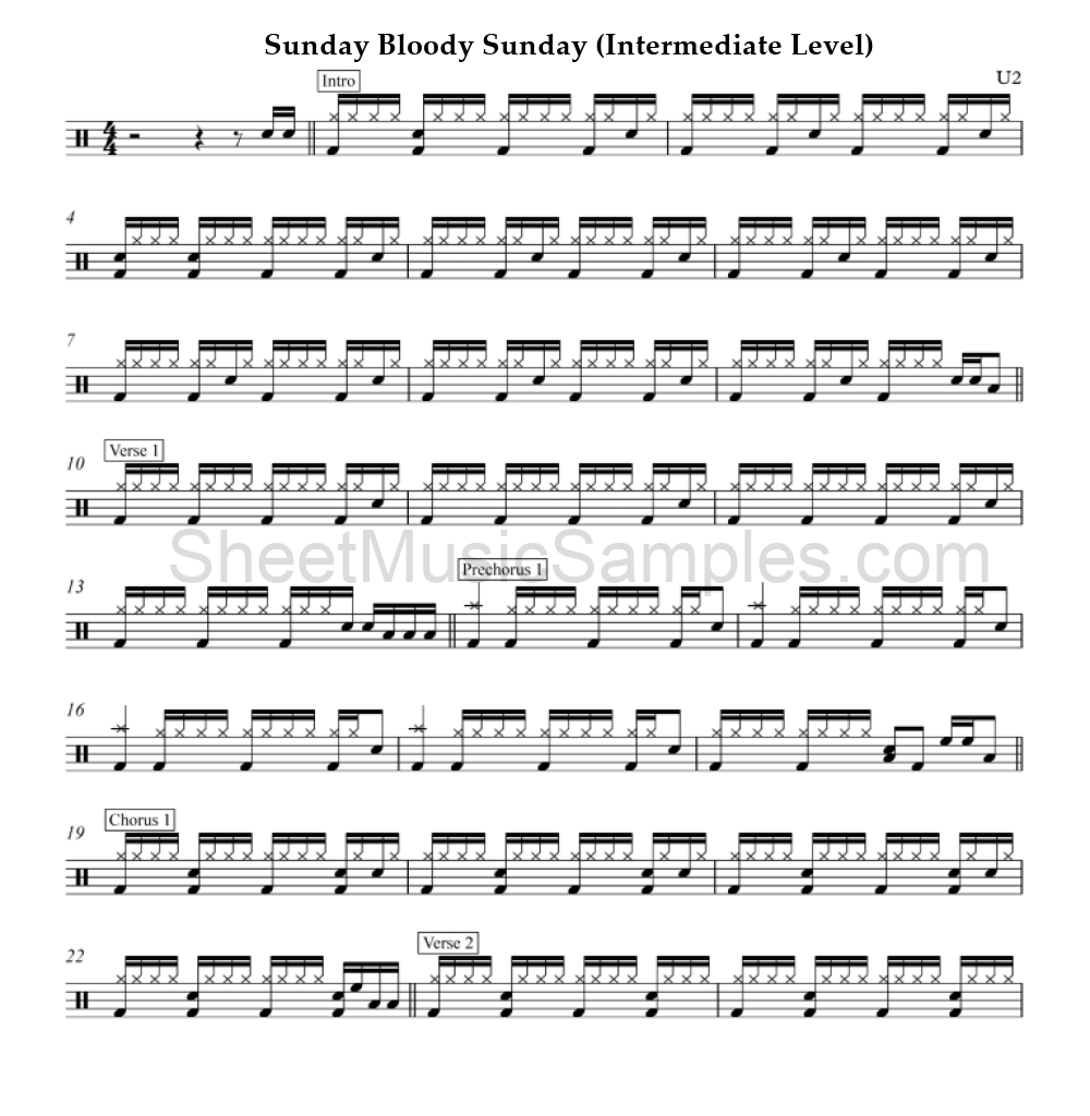 Sunday Bloody Sunday (Intermediate Level)