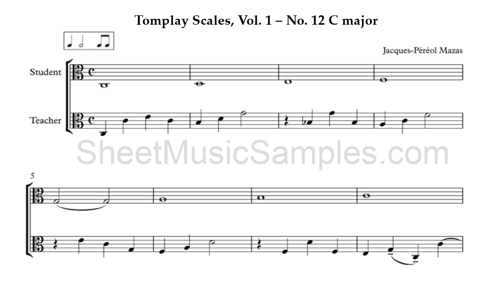 Tomplay Scales, Vol. 1 – No. 12 C major