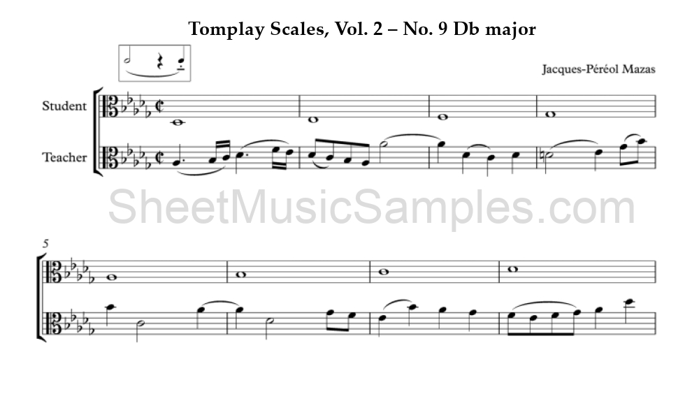 Tomplay Scales, Vol. 2 – No. 9 Db major