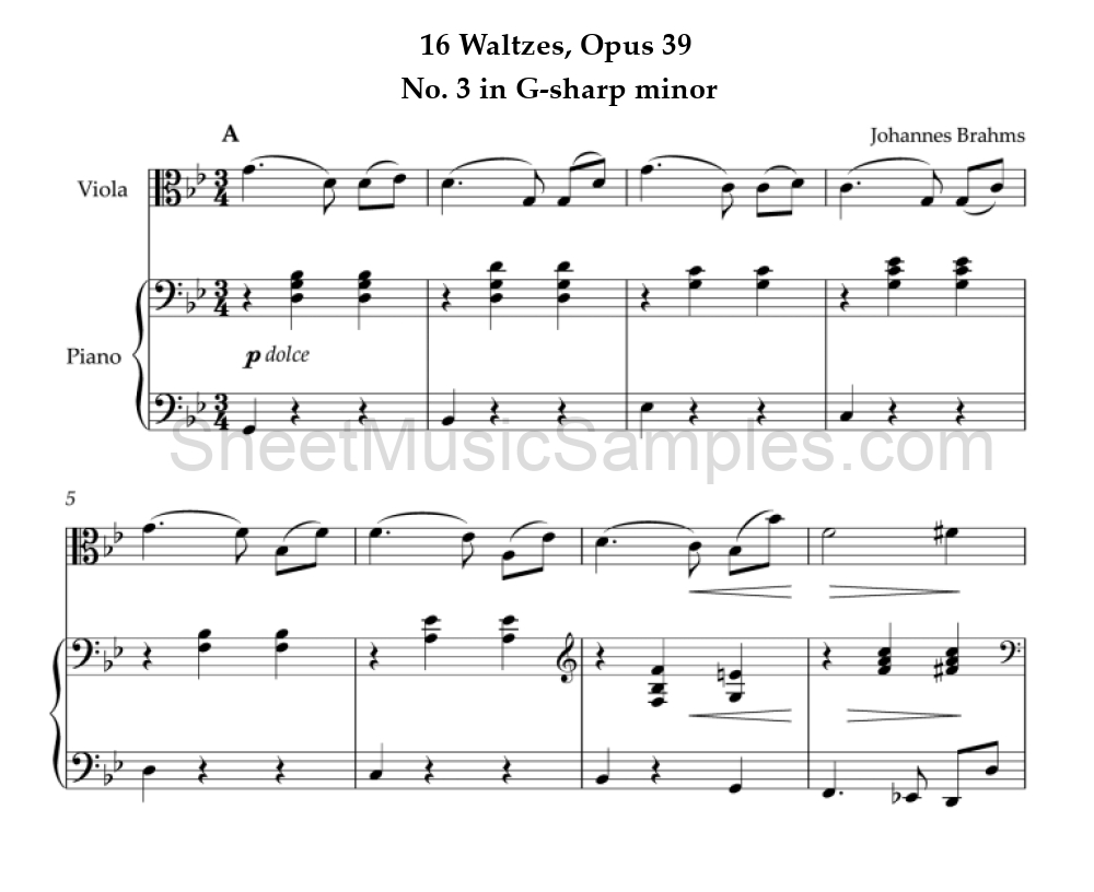 16 Waltzes, Opus 39 - No. 3 in G-sharp minor