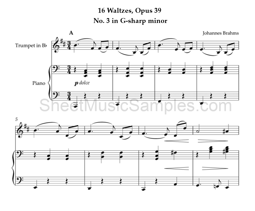 16 Waltzes, Opus 39 - No. 3 in G-sharp minor