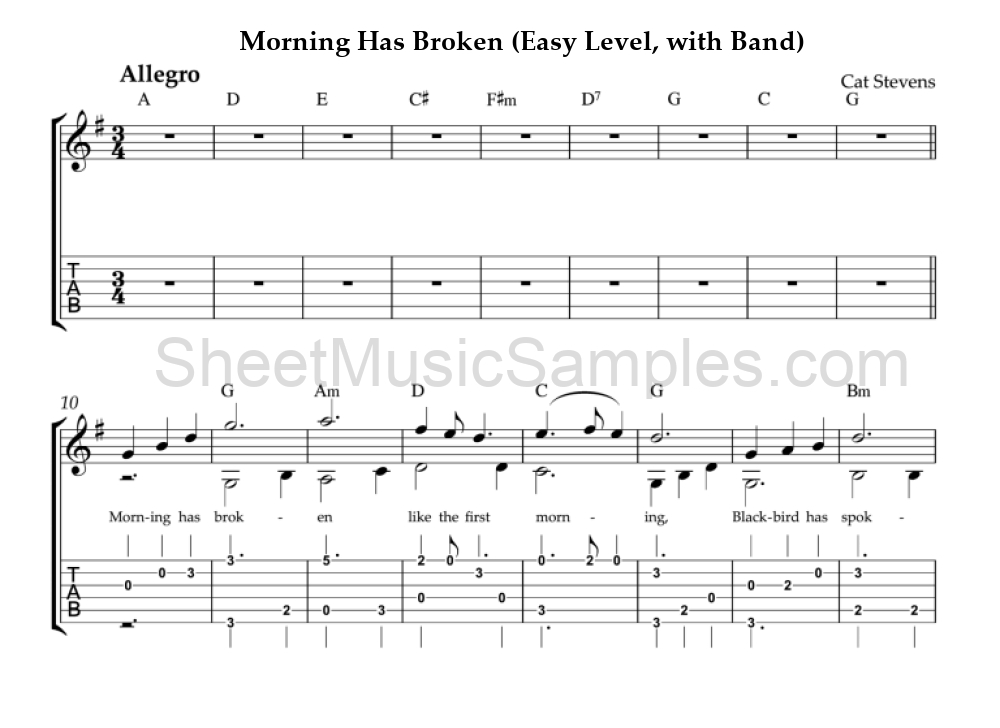 Morning Has Broken (Easy Level, with Band)