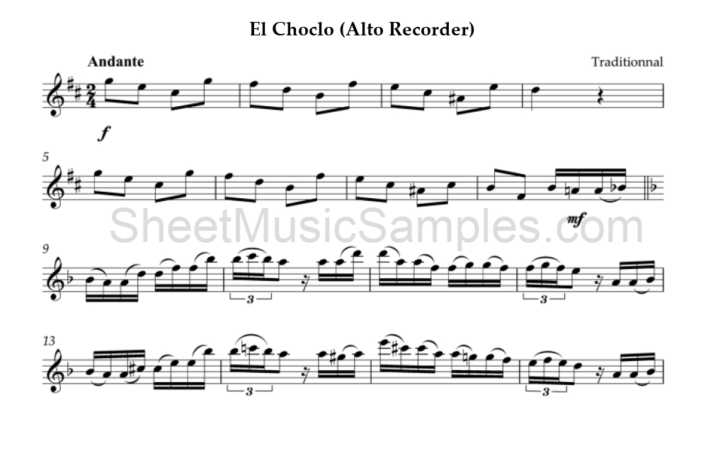 El Choclo (Alto Recorder)