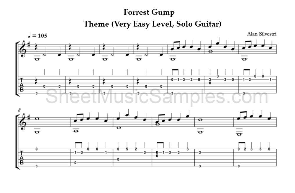 Forrest Gump - Theme (Very Easy Level, Solo Guitar)