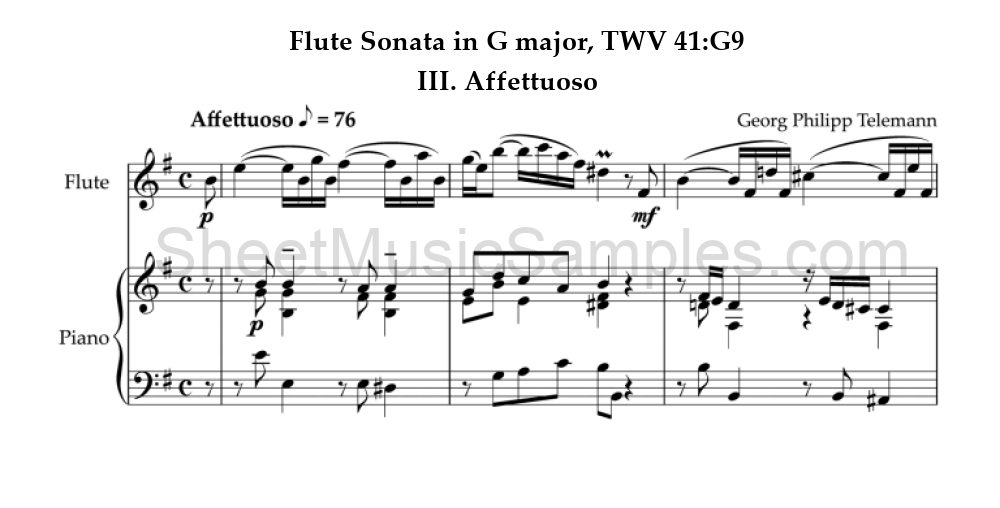 Flute Sonata in G major, TWV 41:G9 - III. Affettuoso