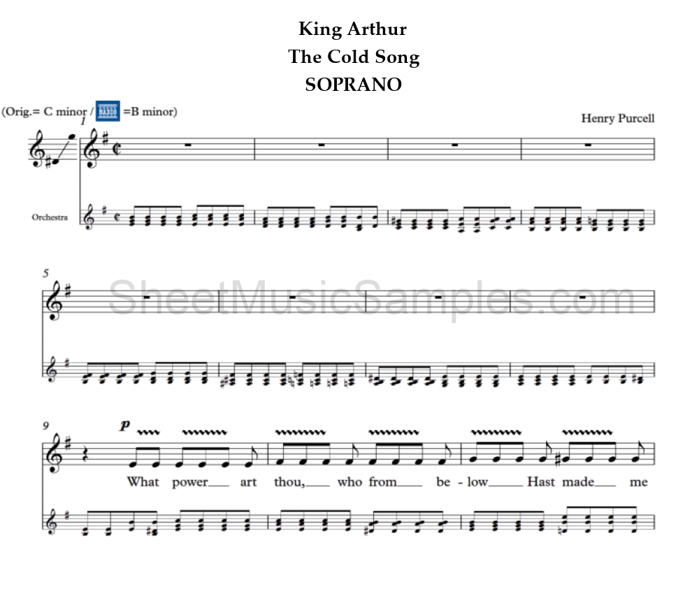 King Arthur - The Cold Song - SOPRANO