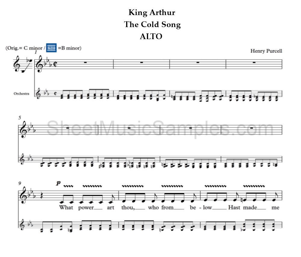 King Arthur - The Cold Song - ALTO