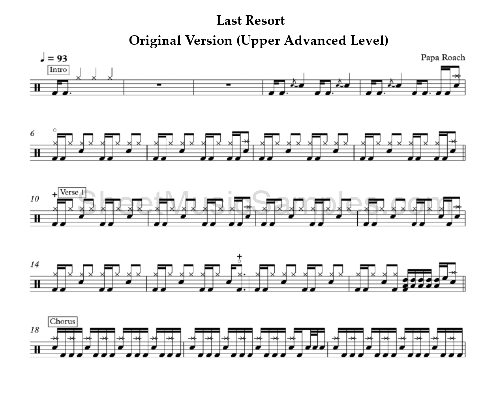 Last Resort - Original Version (Upper Advanced Level)