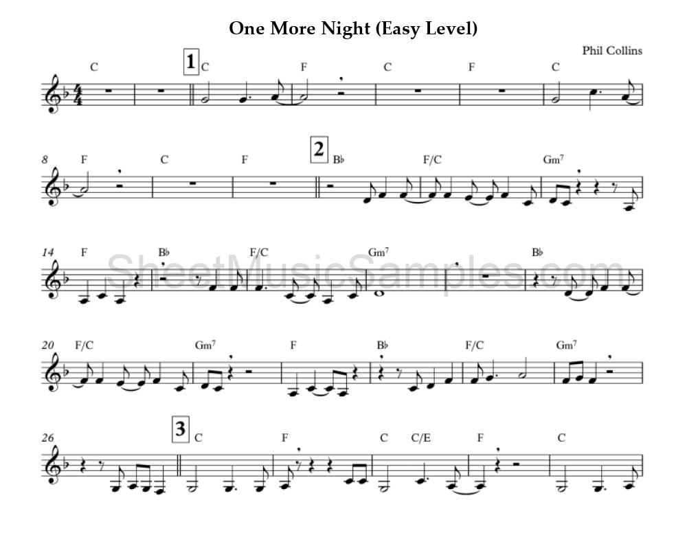 One More Night (Easy Level)