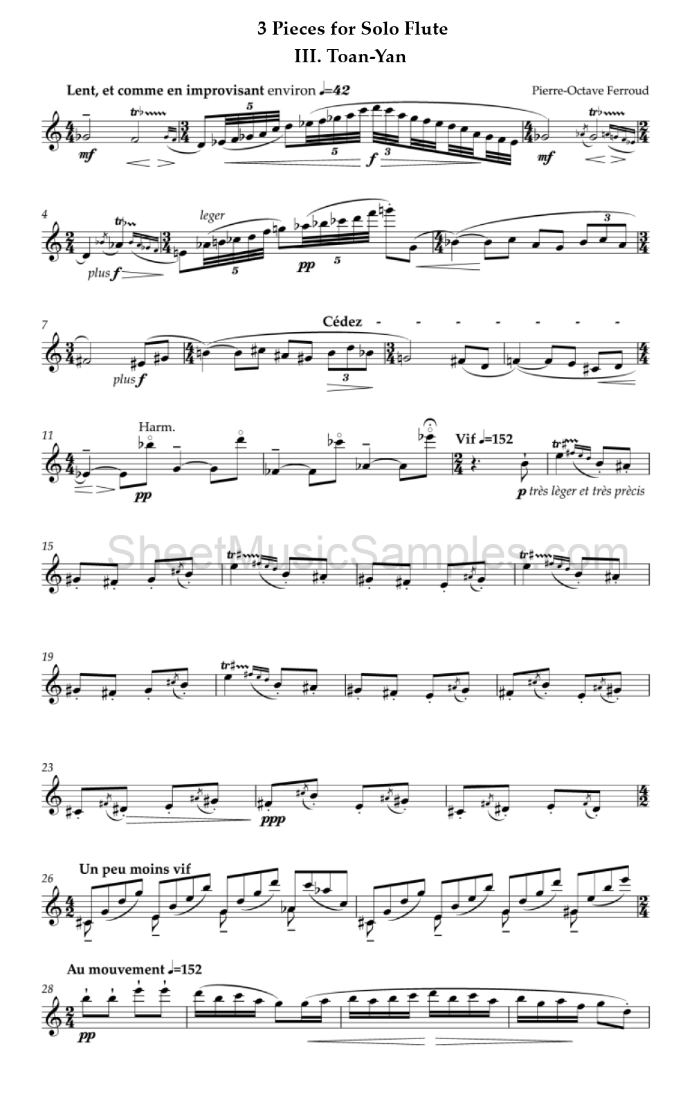 3 Pieces for Solo Flute - III. Toan-Yan