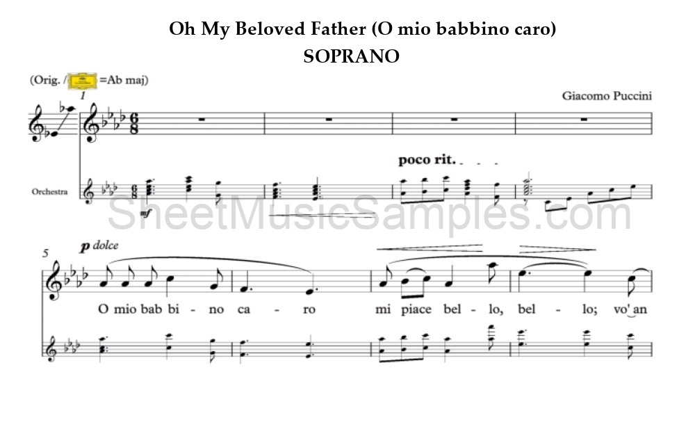 Oh My Beloved Father (O mio babbino caro) - SOPRANO