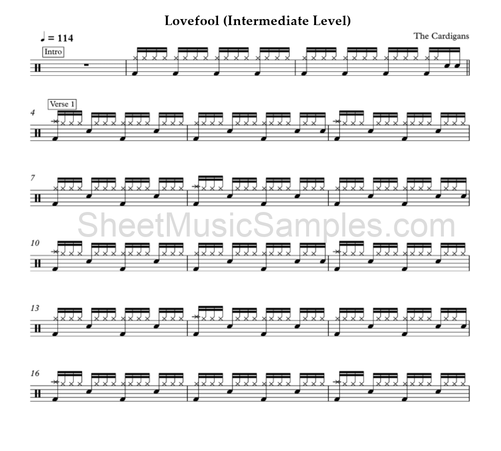 Lovefool (Intermediate Level)