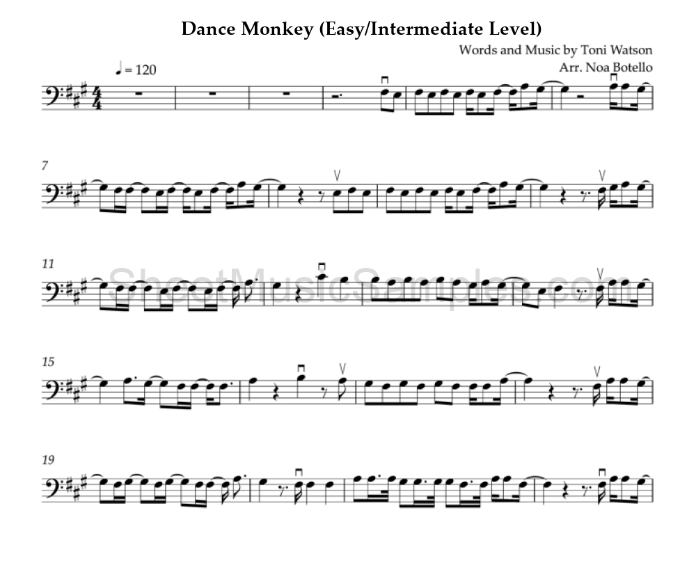 Dance Monkey (Easy/Intermediate Level)