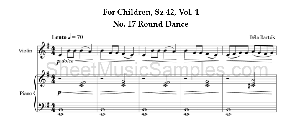 For Children, Sz.42, Vol. 1 - No. 17 Round Dance