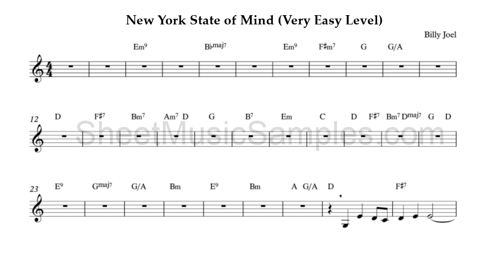 New York State of Mind (Very Easy Level)