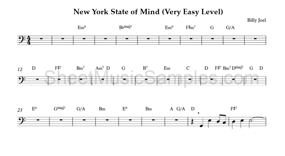 New York State of Mind (Very Easy Level)