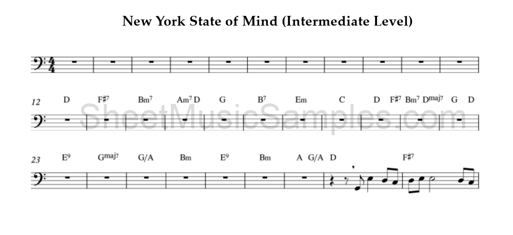 New York State of Mind (Intermediate Level)