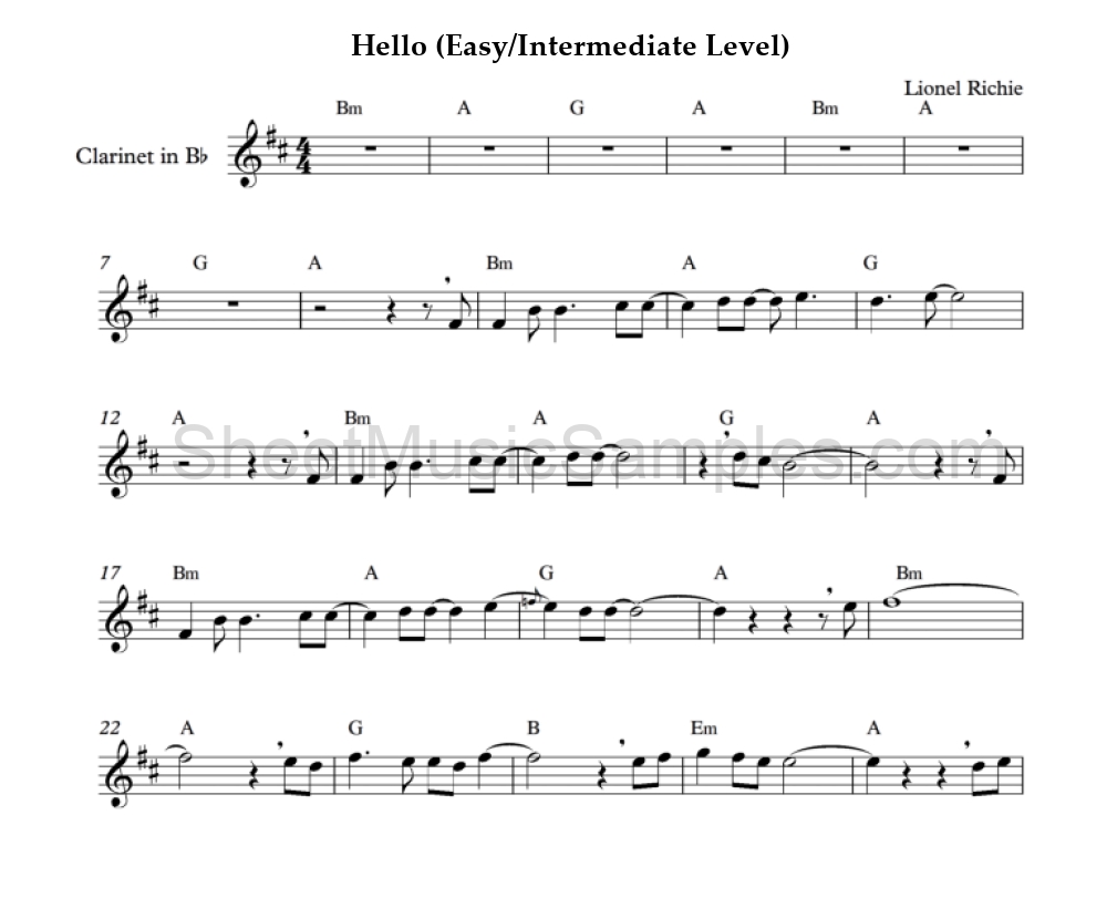 Hello (Easy/Intermediate Level)