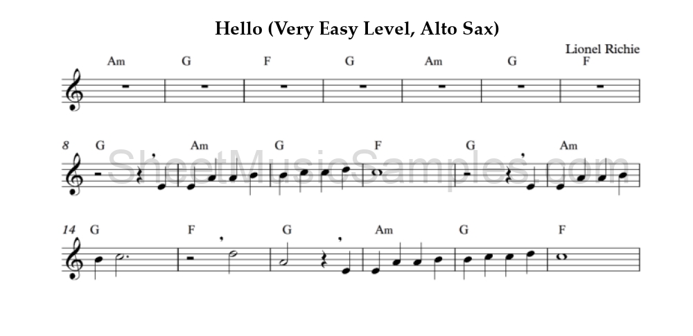 Hello (Very Easy Level, Alto Sax)