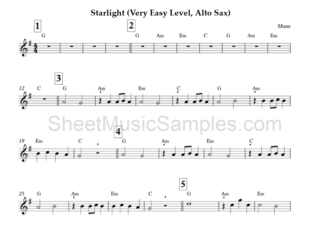 Starlight (Very Easy Level, Alto Sax)