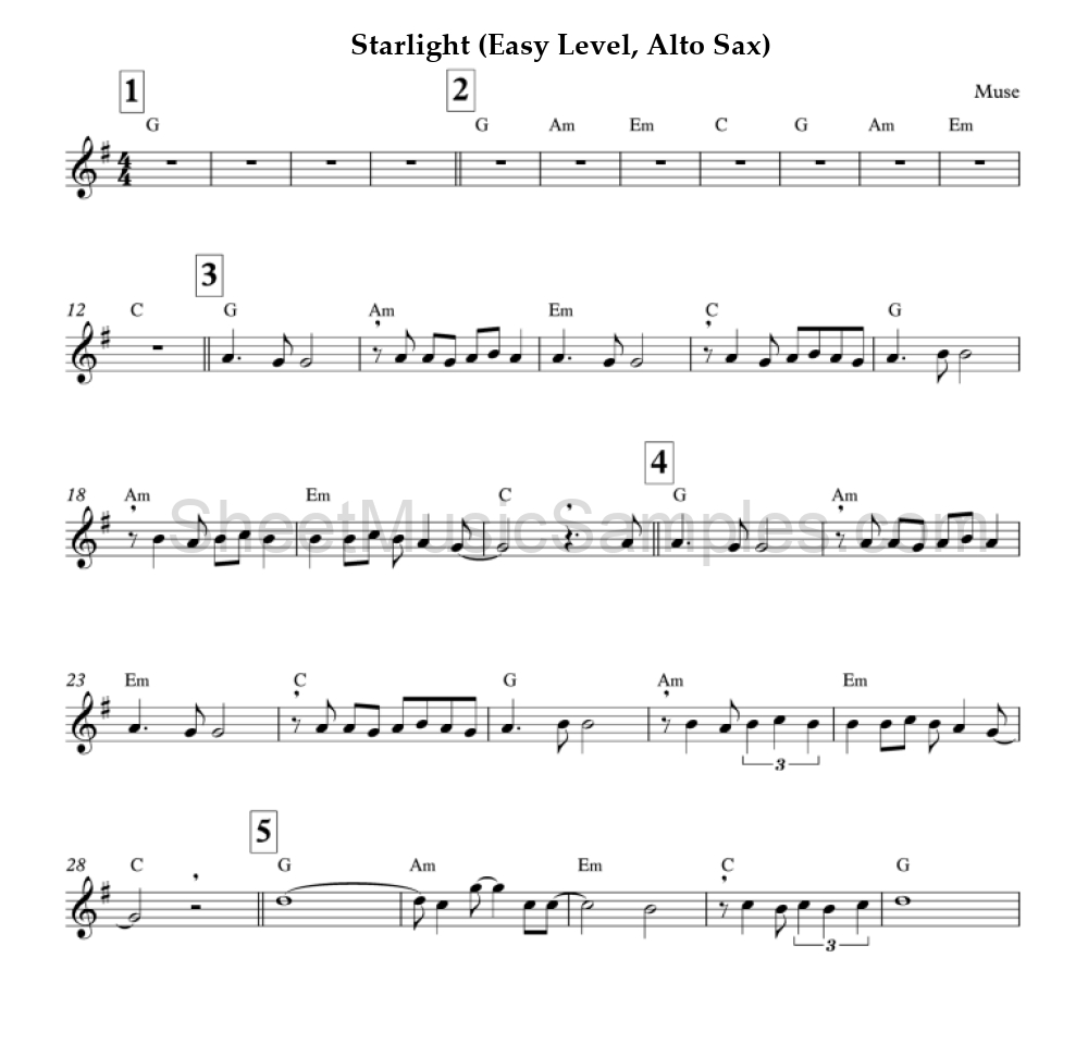 Starlight (Easy Level, Alto Sax)