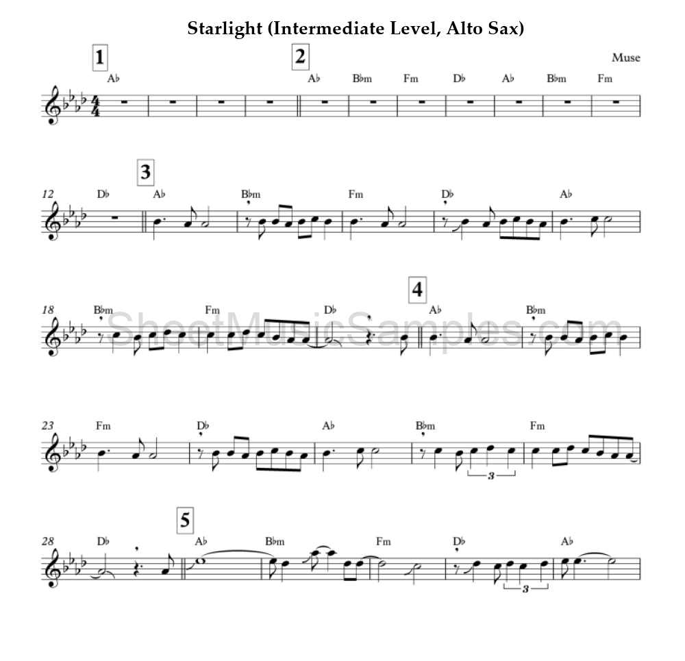 Starlight (Intermediate Level, Alto Sax)