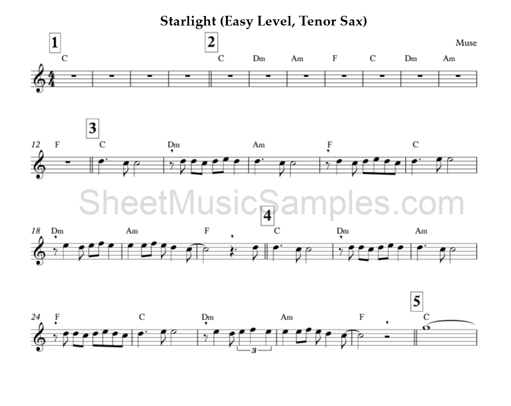 Starlight (Easy Level, Tenor Sax)