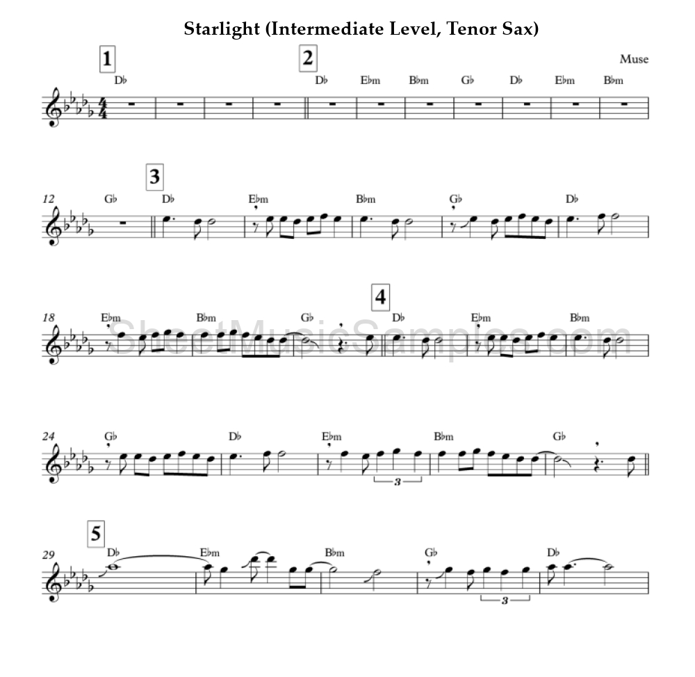 Starlight (Intermediate Level, Tenor Sax)