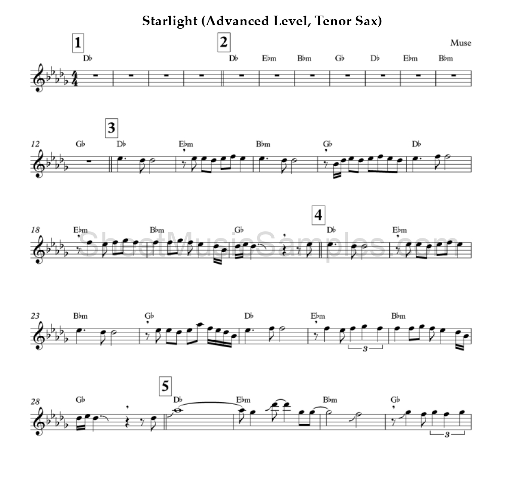 Starlight (Advanced Level, Tenor Sax)