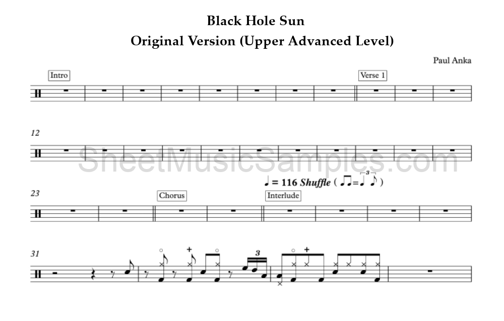 Black Hole Sun - Original Version (Upper Advanced Level)