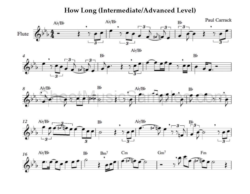 How Long (Intermediate/Advanced Level)