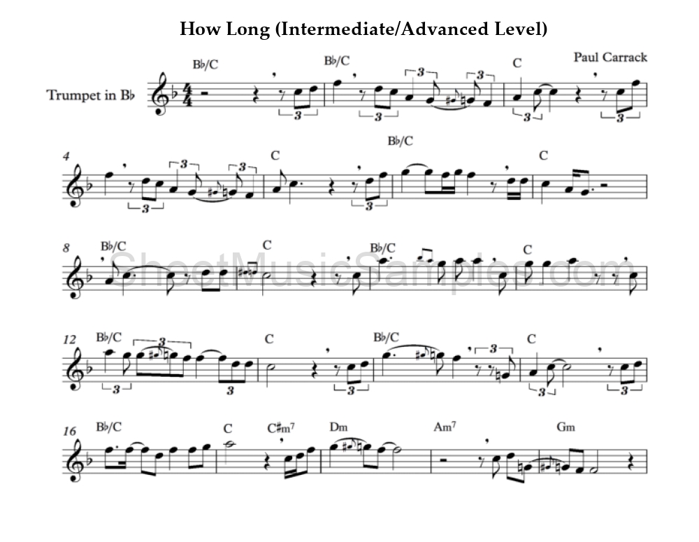 How Long (Intermediate/Advanced Level)