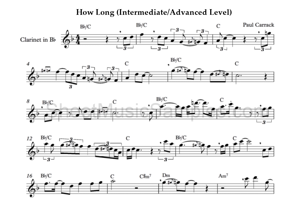 How Long (Intermediate/Advanced Level)