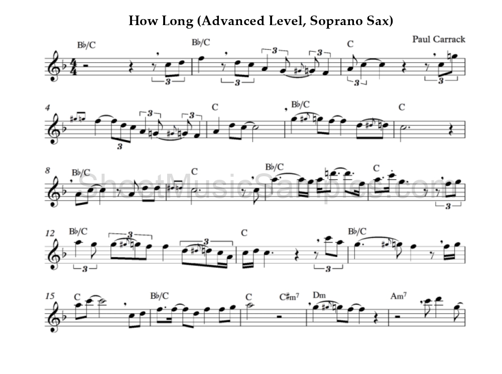 How Long (Advanced Level, Soprano Sax)