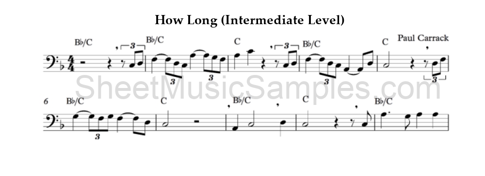 How Long (Intermediate Level)