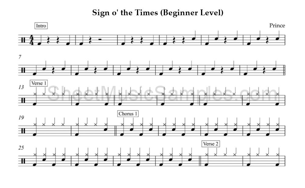 Sign o' the Times (Beginner Level)