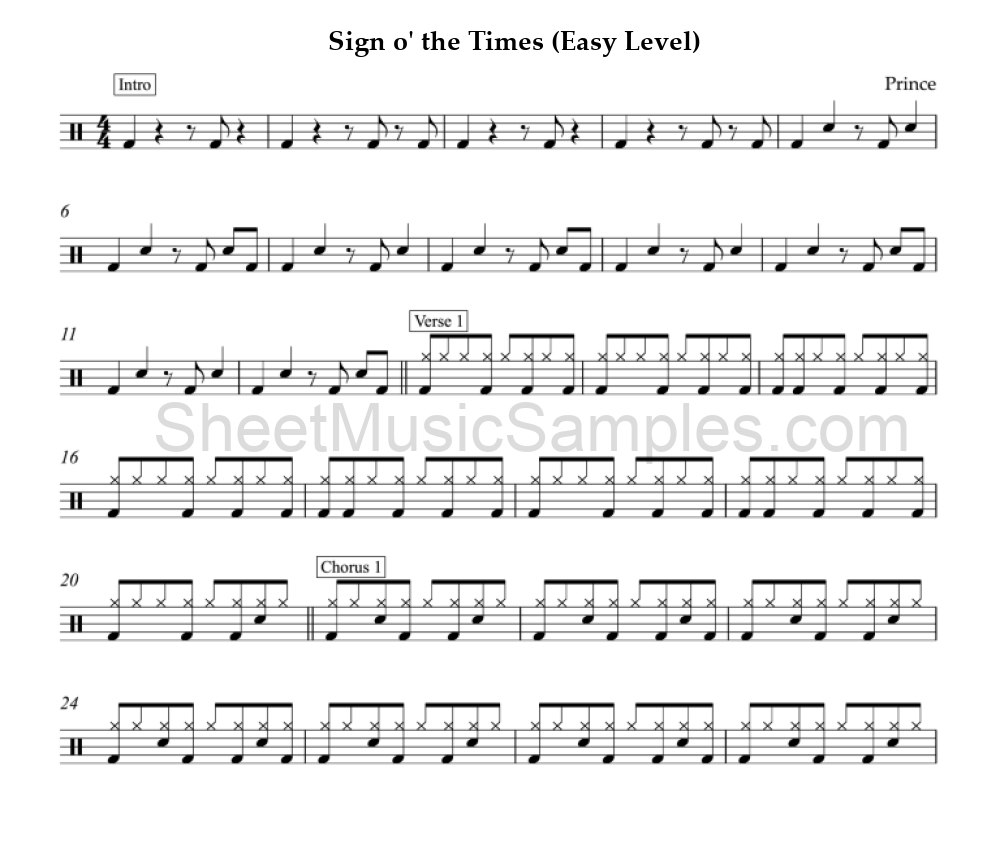 Sign o' the Times (Easy Level)