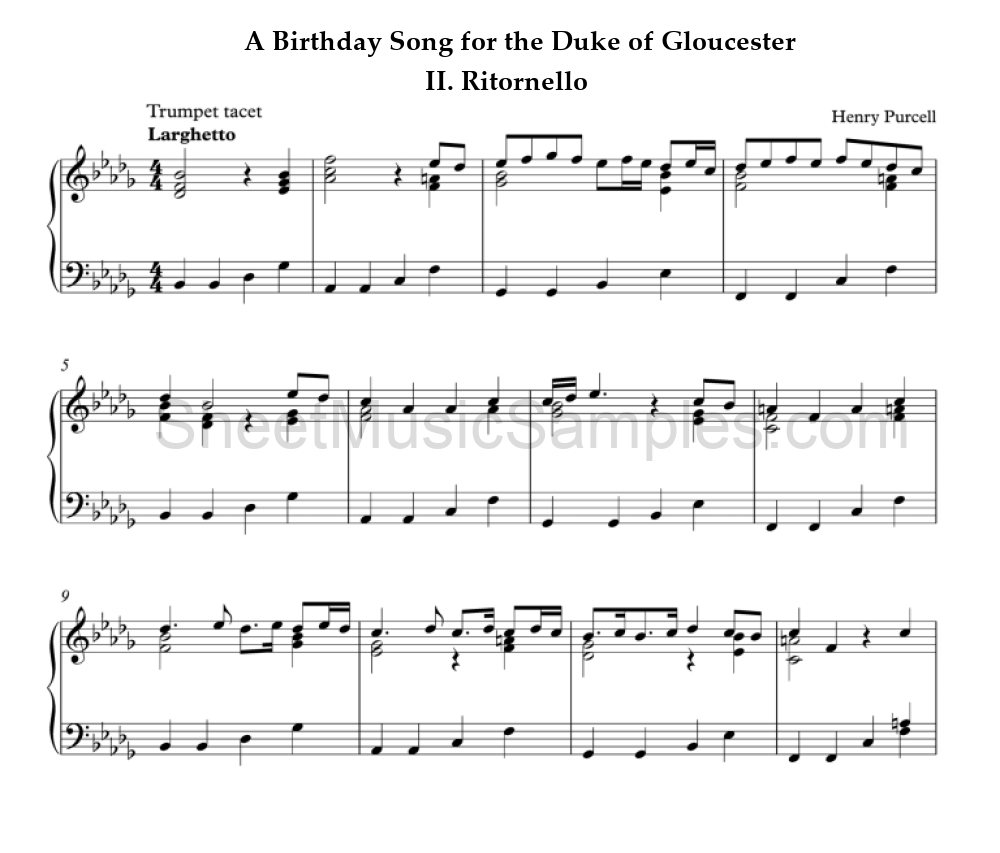 A Birthday Song for the Duke of Gloucester - II. Ritornello